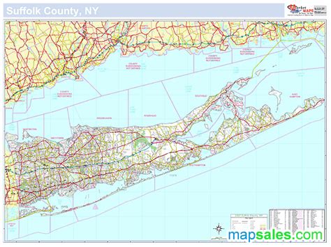 Suffolk Ny County Wall Map By Marketmaps Mapsales