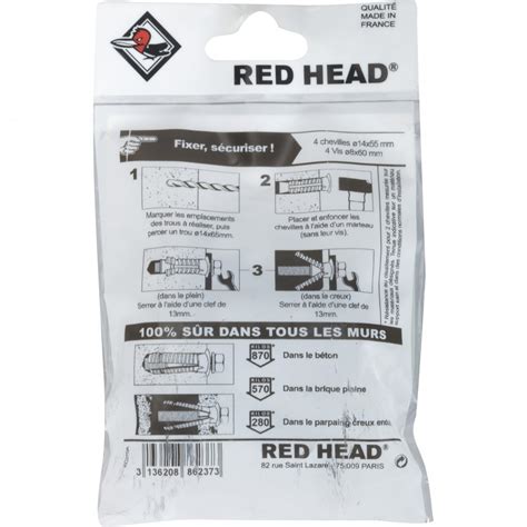 Red Head Kit Chevilles à Expansion Coffre Fort Red Head Diam14 X