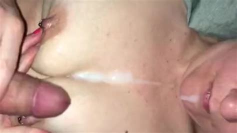 Edible Pearl Necklace Husband Eats His Cum Off Of His Wifes Chest