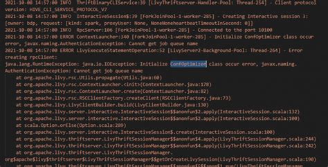 Java Lang RuntimeException Java Io IOException Initialize ConfOptimizer Class Occur Error
