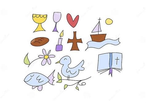 Christian Symbols For Kids Stock Vector Illustration Of Collection