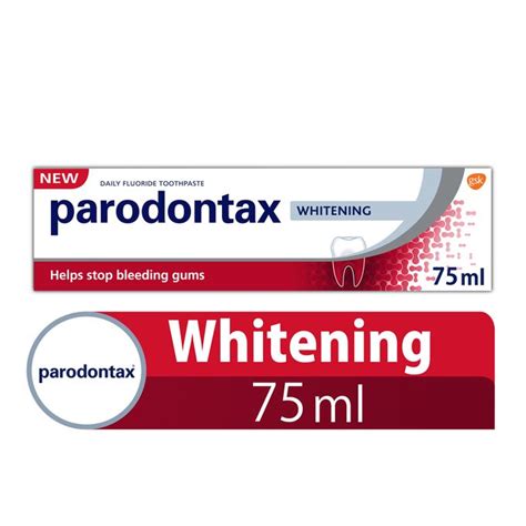 Parodontaxtm is a toothpaste that is clinically proven to help reduce bleeding gums. Shop Paradontax Whitening Toothpaste For Bleeding Gums ...