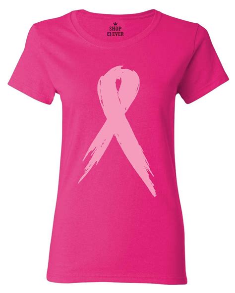 Pink Ribbon Womens T Shirt Breast Cancer Awareness Hope Survivor