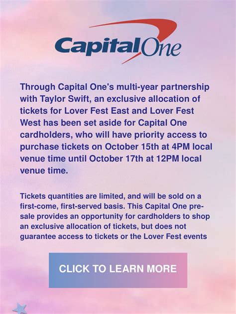 Taylor Swift Presale Sign Up Capital One