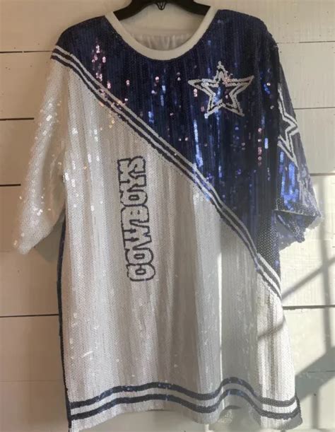 Dallas Cowboys Sequin Jersey Dressjersey Nfl Game Day 6999 Picclick