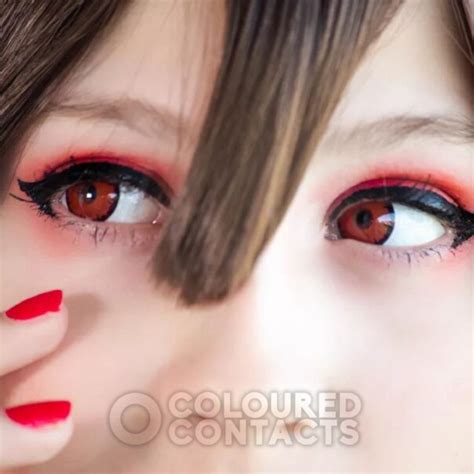 Red Angelic Vampire Coloured Prescription Contacts Halloween Lens