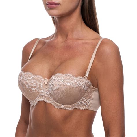 Strapless Bra Push Up Bandeau Lace Sexy Convertible Comfortable Demi