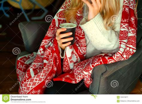 Cup Of Hot Coffee Warming In The Hands Of A Girl Stock Image Image Of