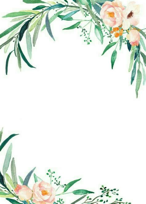 Watercolor Flowers Details Цветочные бордюры Шаблоны для