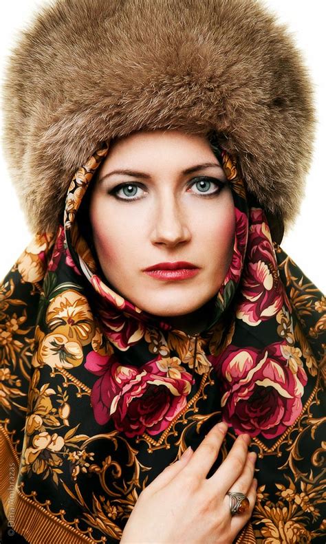 A Russian Shawl With A Fur Hat Its Warm And Beautiful Russian