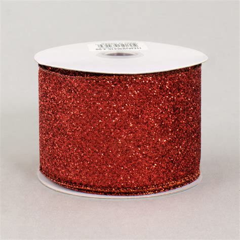 25 Sparkle Metallic Glitter Ribbon Red 10 Yards Xm415 4 09