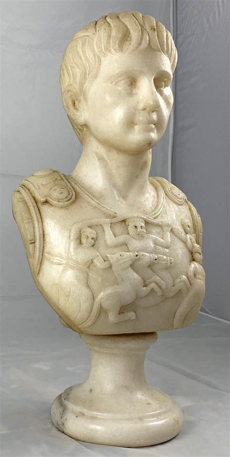 20th Century Fine White Marble Bust Of A Roman General For