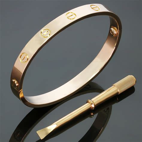 Mtsj12874 Cartier Love 18k Rose Gold Bangle Bracelet Size 16
