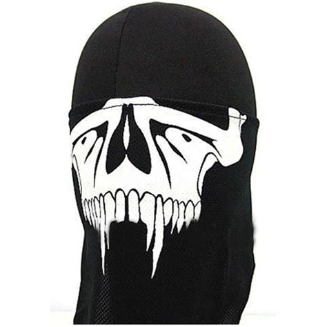 Black Single Hole Half Face Skull Balaclava Camouflageca