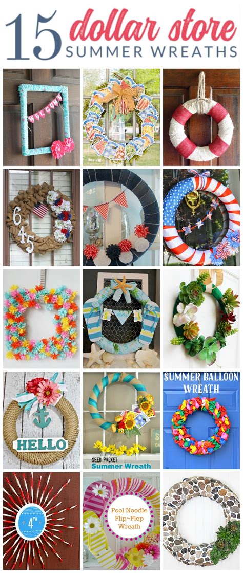 15 Beautiful Summer Wreaths Made From Dollar Store Supplies The Crazy