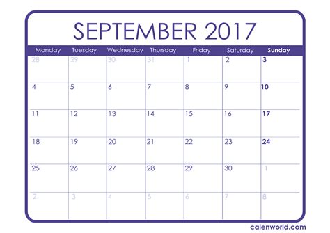 Printable September Calendar Calendars