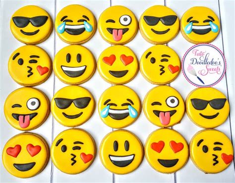 Emoji Cookies Royal Icing Decorated Sugar Cookies Emoji Cookie