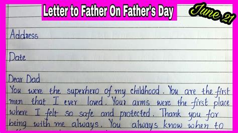 Letter To Father On Fathers Day 2021 Essential Essay Writing