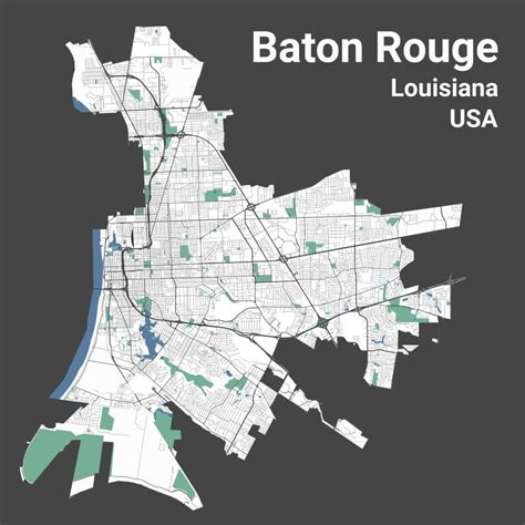Baton Rouge Map Capital City Of The Usa State Of Louisiana Municipal
