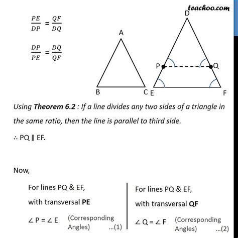 Theorem 64 Class 10 If Sides Are In Same Ratio Sss