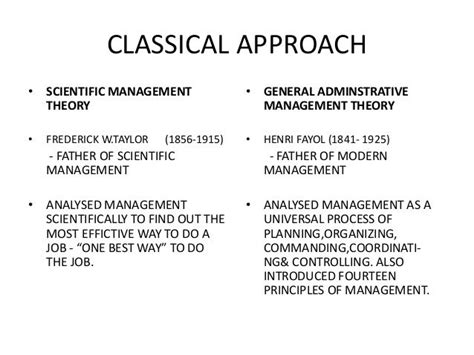 Classical approach (2)