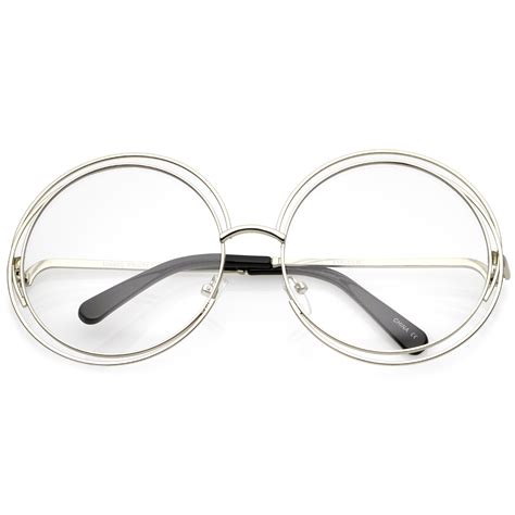 Sunglassla Womens Oversize Wire Frame Clear Lens Round Eyeglasses Ebay