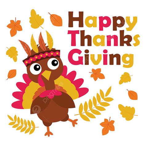 Cute Turkey Is Happy On Thanksgiving Day Cartoon Illustration For Happy