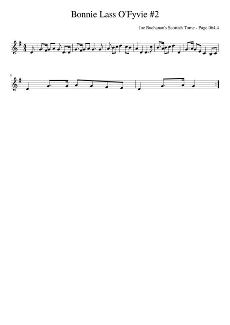 Bonnie Lass Ofyvie 2 Sheet Music For Piano Solo