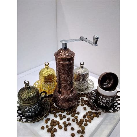Turkish Copper Coffee Grinder Ottoman Motifs Retro Vintage Etsy