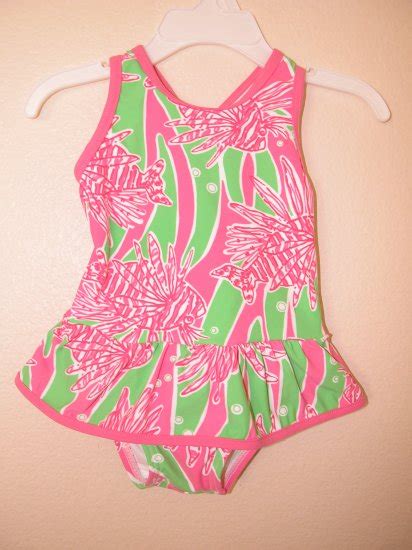 Lilly Pulitzer Ruth Printed Swimsuit Seagrass Green Easy Tiger 12 18