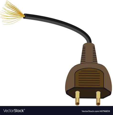 Cut Uncovered Current Plug Royalty Free Vector Image