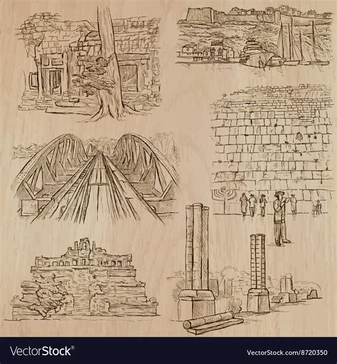 Architecture Hand Drawn Pack Royalty Free Vector Image