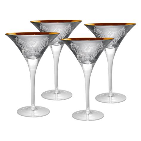 Artland Brocade Martini Glasses Set Of 4 Glass Set Martini Glass Glass