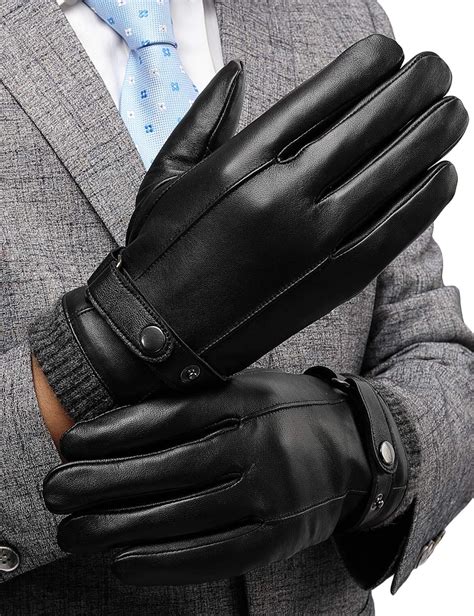 Mens Leather Gloves With 3m Thinsulate Insulation Full Hand