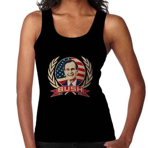 Medium Black George Bush Retro Propaganda Banner Women S Vest T