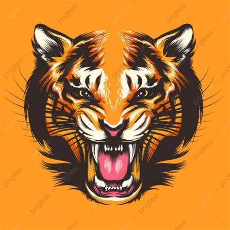 Tiger Head Logo Vector Art Png Hand Drawntiger Head Tiger Face Head