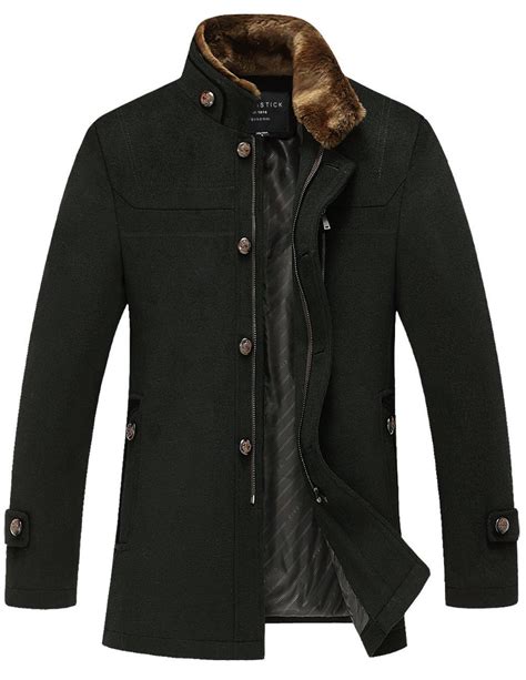 Match Mens Wool Classic Pea Coat Winter Coat At Amazon Mens Clothing