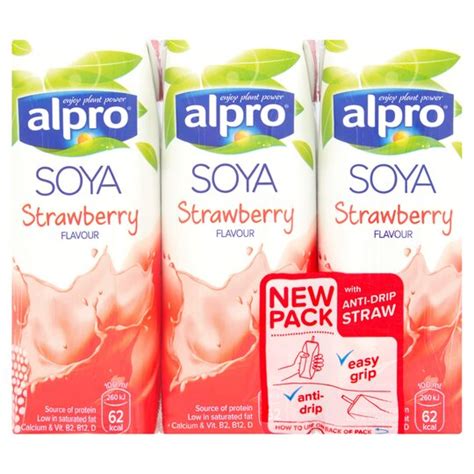 Alpro Strawberry Strawberry Shake 3x250ml Tesco Groceries