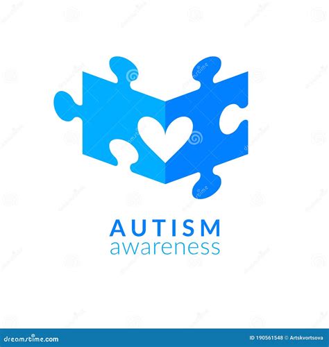 Niebieska Puzzle Pokój Z Sercem Symbol świadomości Autyzmu światowy