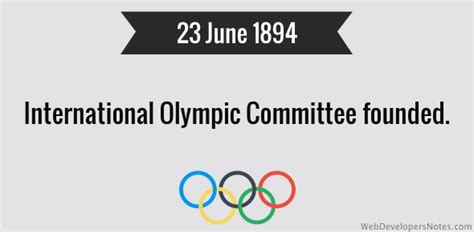 International Olympic Committee Founded