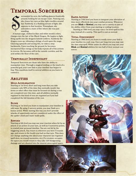 Dnd 5e Homebrew — Temporal Sorcerer By Megapisces617