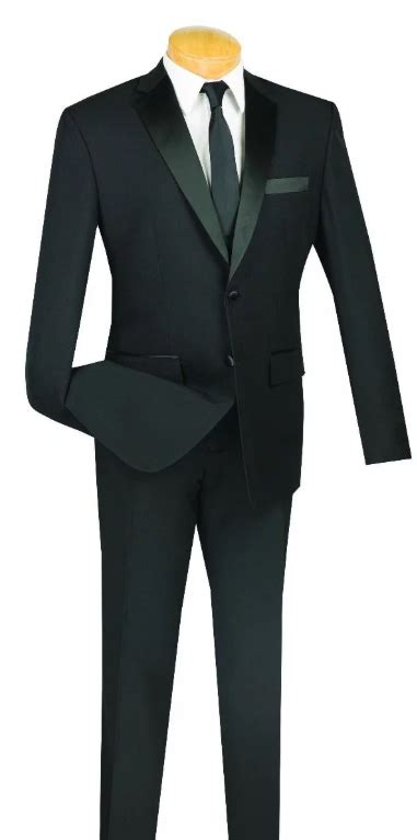 Vinci Men's Outlet 2 Piece 100% Poplin Discount Tuxedo - Slim Fit