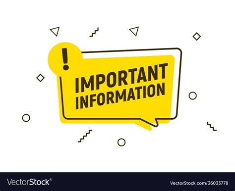 Important Attention Notice Sign Announce Message Vector Image