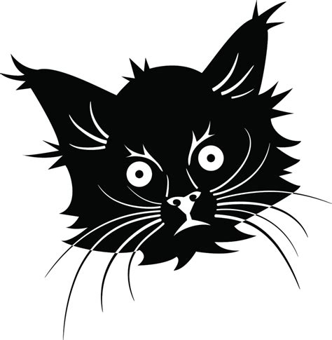 Black Cat Head Vector