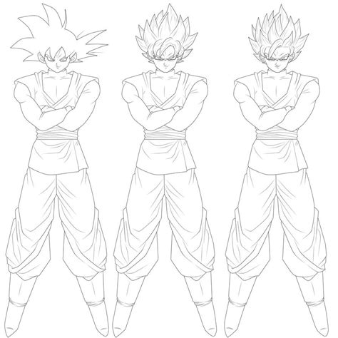 Black Goku Lineart By Hiroshiianabamodder On Deviantart