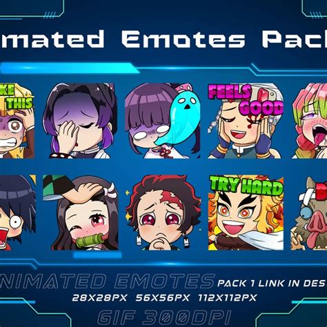 Demon Slayer Tanjiro Emotes Etsy Canada