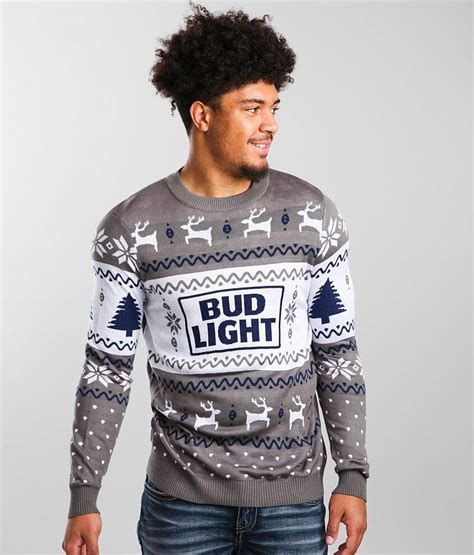 Tipsy Elves Bud Light Ugly Christmas Sweater Mens Sweaters In Light