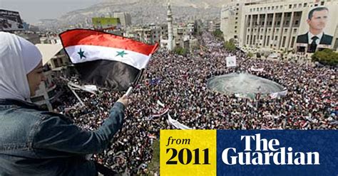 Syrian Loyalists Take To Streets In Support Of Assad Syria The Guardian