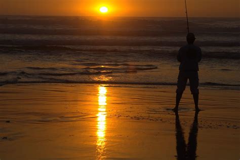 Fisherman At Sunset Taken At Ocean Beach Joyce Pedersen Shulman