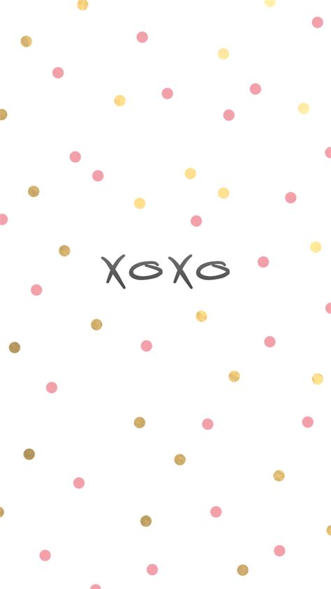 Xoxo Gold And Pink Polka Dot Iphone Wallpaper Iphone